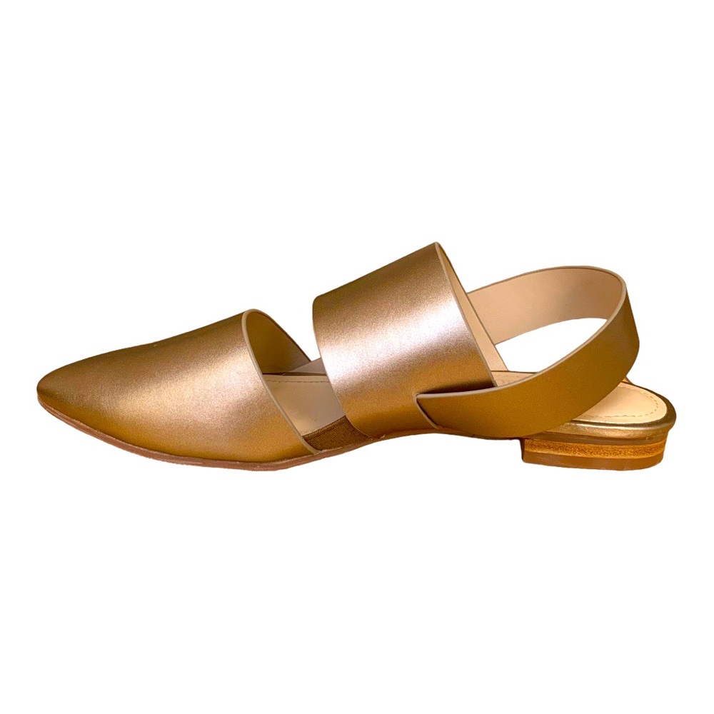 Itti and Otto Golden Chrome Flats, Women’s Size 6.5, Formal Wear